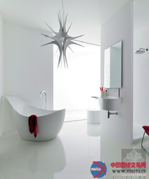 以恋爱为主题 白色简约浴室尽显时尚