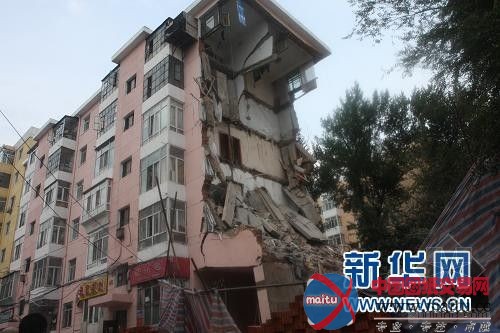 哈尔滨一住宅楼部分发生垮塌 楼内居民已撤离