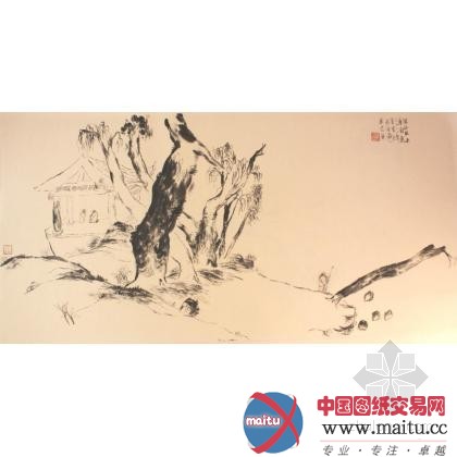 国画山水作品之中国园林 雅俗共赏意境深邃