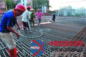 海口侨中路隧道封顶最后“一浇”