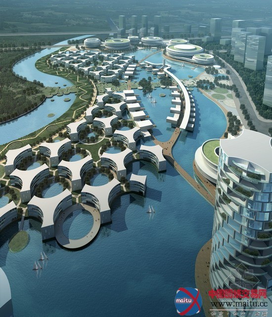 Aedas设计的中新天津生态城开发区地块8,17规划方案