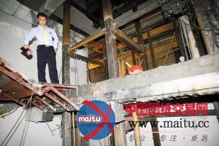 广州又见裙楼横梁被切