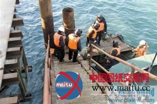 大连双层车道悬索桥底座已经建设成形