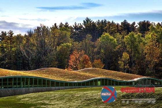 Centerbrook设计的Hotchkiss学校绿色起伏屋顶