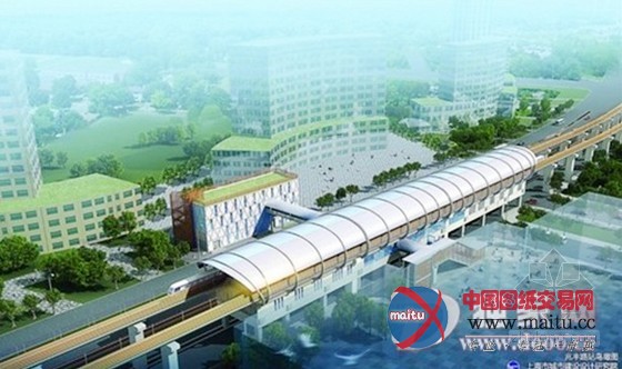 中国首列跨省轻轨列车空载试运行