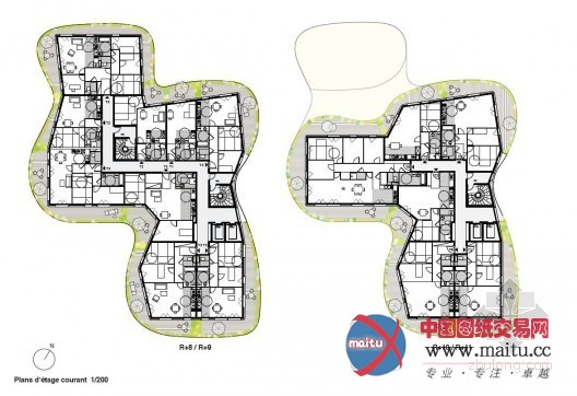 Hamonic + Masson设计的法国南斯公寓住宅