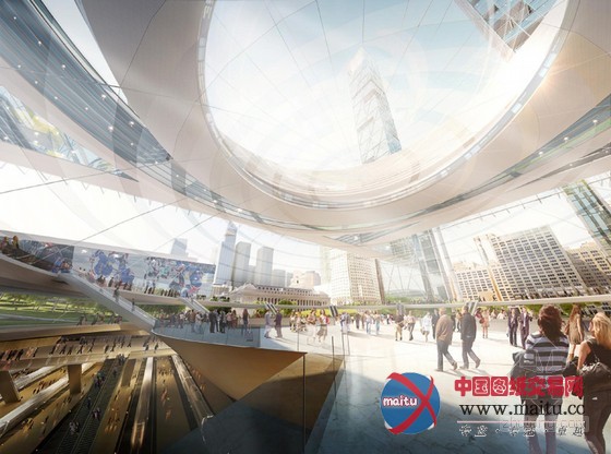 SOM设计的美国宾夕法尼亚火车站方案