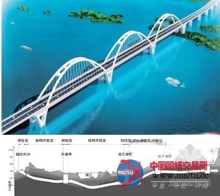 国内首次城际铁路盾构下穿跨江大桥