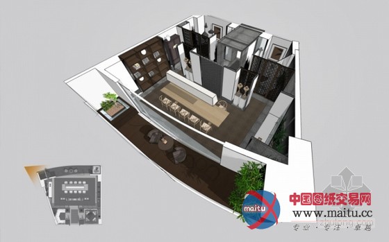 成都复地现代中式创意办公室设计-室内设计-中