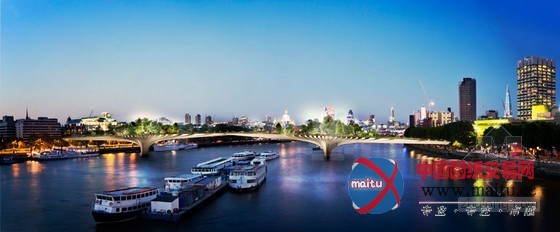 Thomas Heatherwick设计的伦敦泰晤士河上的花园桥