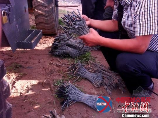 山西忻州然气管道施工挖出一批抗战时期迫击炮弹