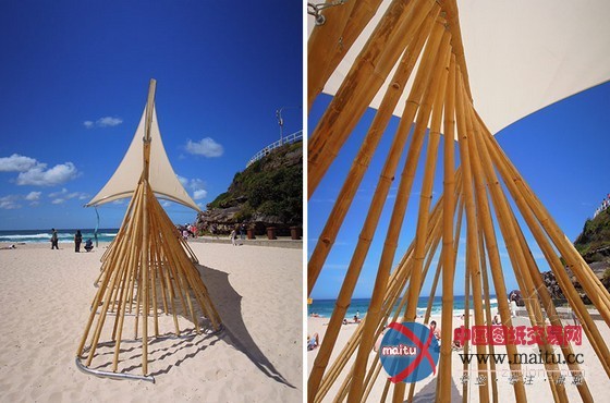 Mark Emery设计的澳大利亚海滩凉亭bamboo waves