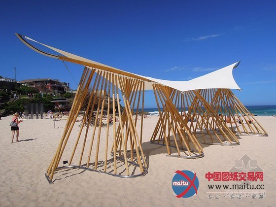 Mark Emery设计的澳大利亚海滩凉亭bamboo waves