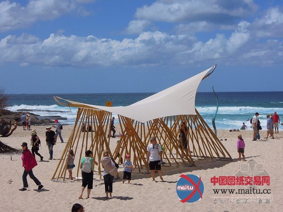 Mark Emery设计的澳大利亚海滩凉亭bamboo waves