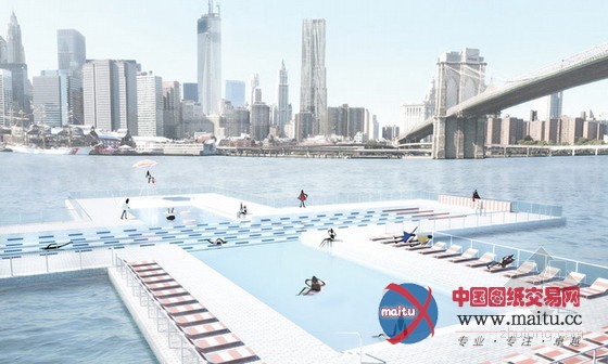 archie等设计的纽约水上漂浮过滤设施+pool