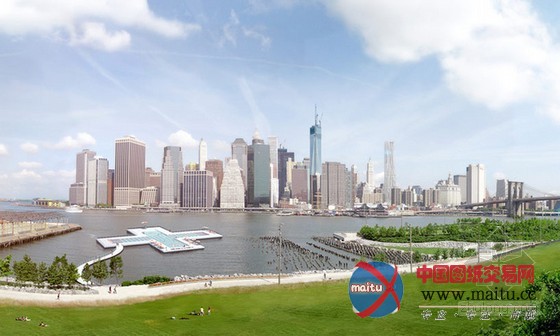 archie等设计的纽约水上漂浮过滤设施+pool