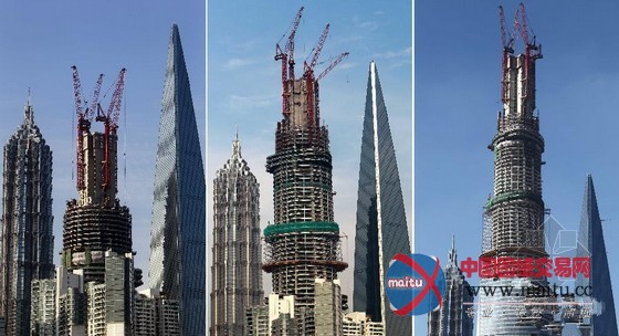 在建第一高楼上海中心大厦即将实现主体结构封顶