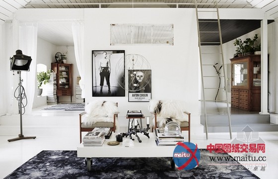 瑞典乡村风格公寓装修 黑与白水乳交融