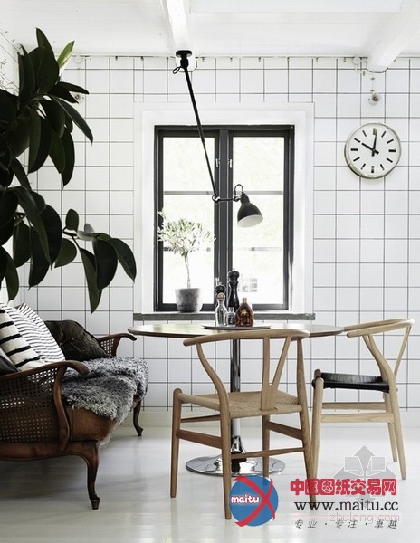 瑞典乡村风格公寓装修 黑与白水乳交融