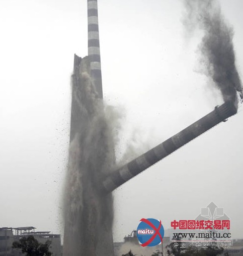 江苏“最高一爆”成功爆破210米钢筋混凝土烟囱