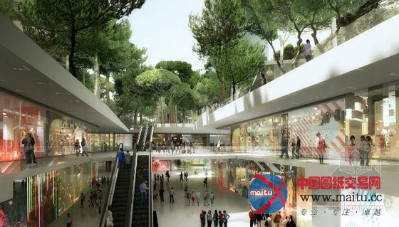 MVRDV设计的巴塞罗那屋顶公园的地下购物中心