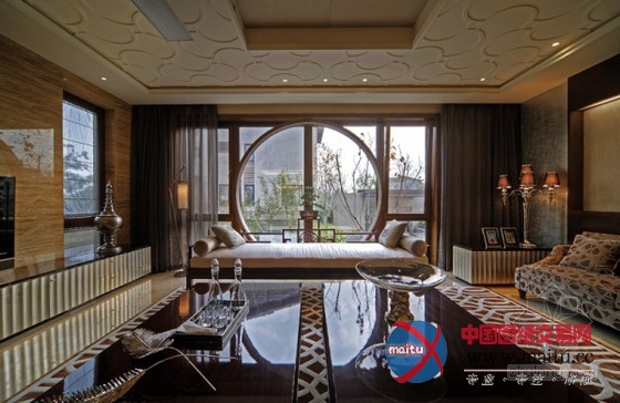 奢华大气的苏州太湖高尔夫山庄别墅样板房装修设计