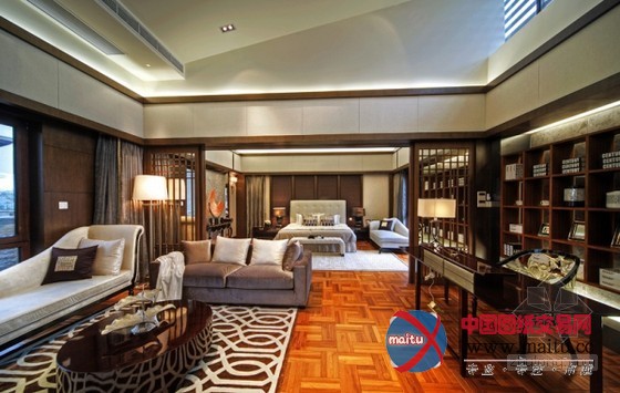 奢华大气的苏州太湖高尔夫山庄别墅样板房装修设计