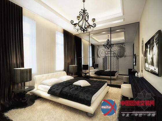 惊艳!现代的华丽的莫斯科黑白复古公寓