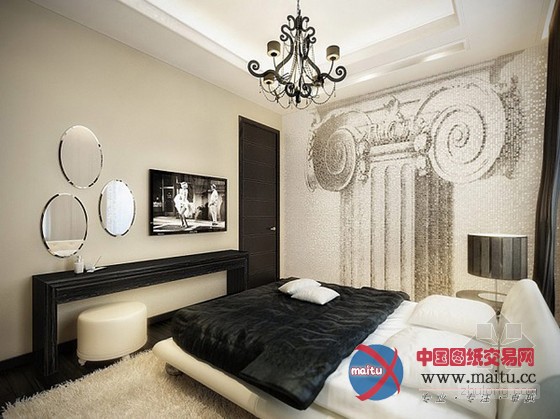 惊艳!现代的华丽的莫斯科黑白复古公寓