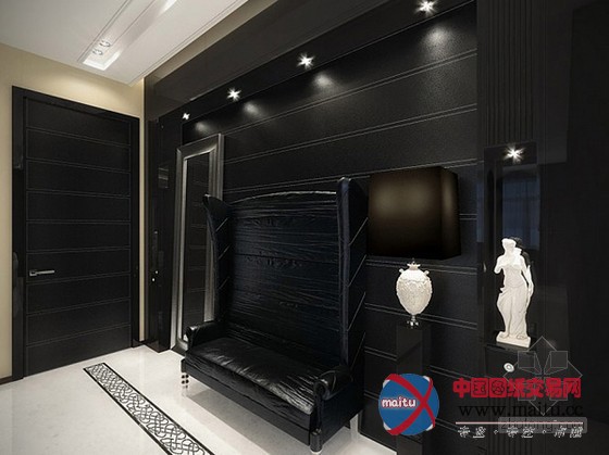 惊艳!现代的华丽的莫斯科黑白复古公寓