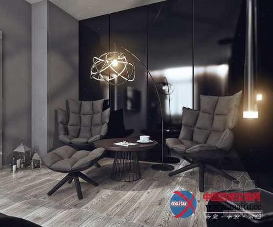 简约时尚的单身公寓 黑白灰塑造绝对不简单的空间