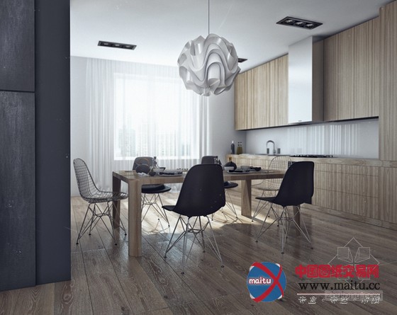 简约时尚的单身公寓 黑白灰塑造绝对不简单的空间