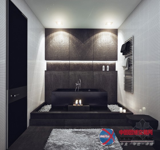 简约时尚的单身公寓 黑白灰塑造绝对不简单的空间