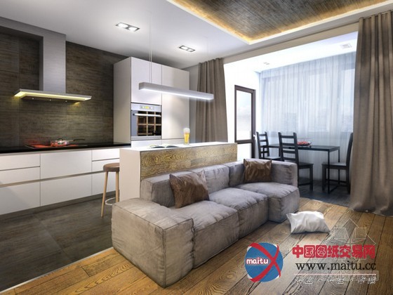 莫斯科时尚公寓 简单的散发着工业风