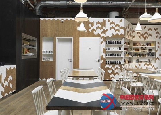 伦敦Cornerstone咖啡店 简洁清爽弥漫整个店面