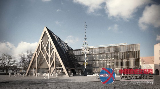 Modo设计的巴伐利亚博物馆木梁支撑方案