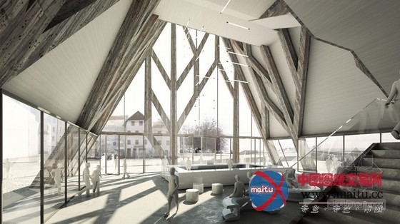 Modo设计的巴伐利亚博物馆木梁支撑方案