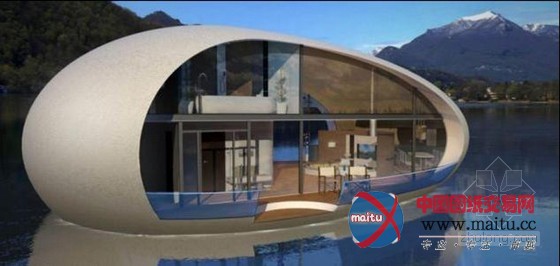 设计师造屋顶发电“蛋形生态房”可浮于水面