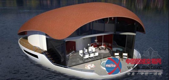 设计师造屋顶发电“蛋形生态房”可浮于水面