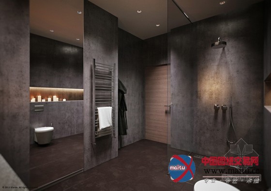 中性风质感的圣彼得堡深色调公寓设计