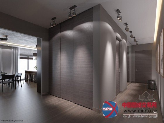 中性风质感的圣彼得堡深色调公寓设计