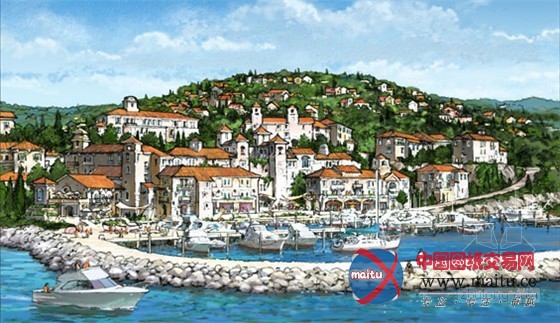 黑山共和国美丽的海湾度假村蓝图