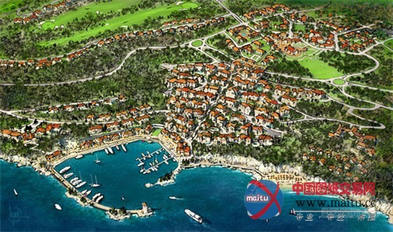 黑山共和国美丽的海湾度假村蓝图