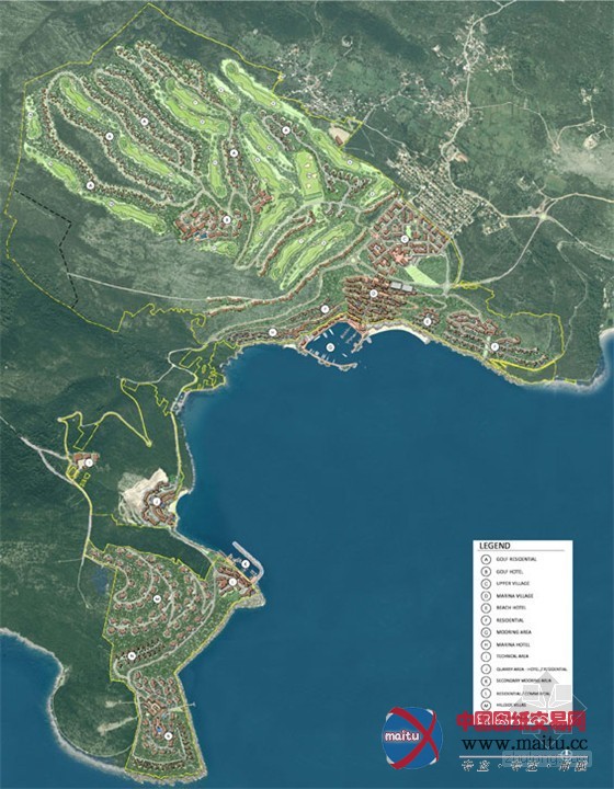 黑山共和国美丽的海湾度假村蓝图