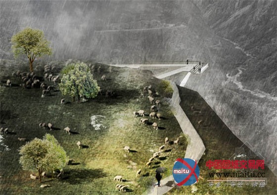 挪威Vøringsfossen高山与悬崖边的瀑布水景