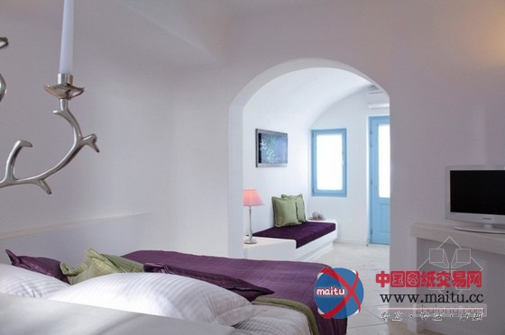 风景秀丽的希腊圣托里尼水上豪华套房酒店