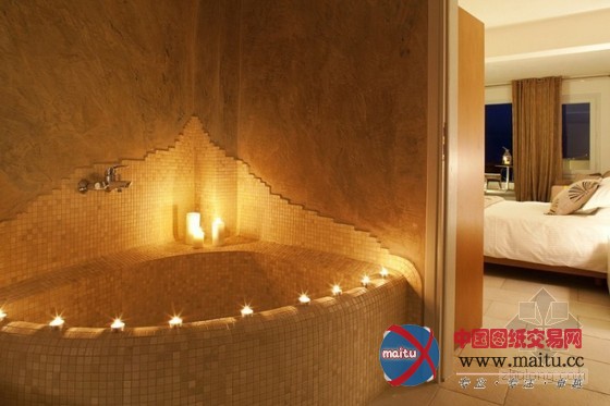 风景秀丽的希腊圣托里尼水上豪华套房酒店