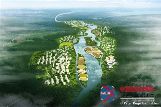 绿色康乐之城——Peter Ruge Architekten设计的中国海南博鳌乐骋可持续发展医疗城规划图