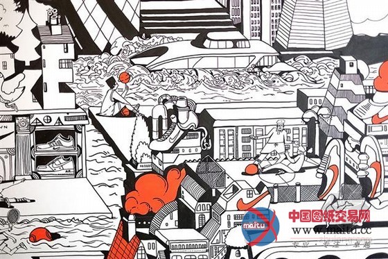 NIKE伦敦总部办公室装修 手工涂鸦十分显眼