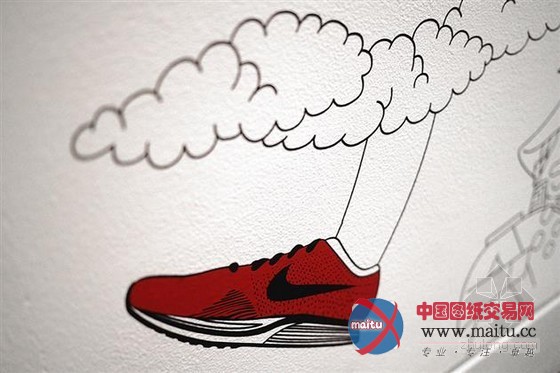 NIKE伦敦总部办公室装修 手工涂鸦十分显眼-室